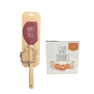 Rae Dunn Fall Spatula/Cookie Cutter and Napkins